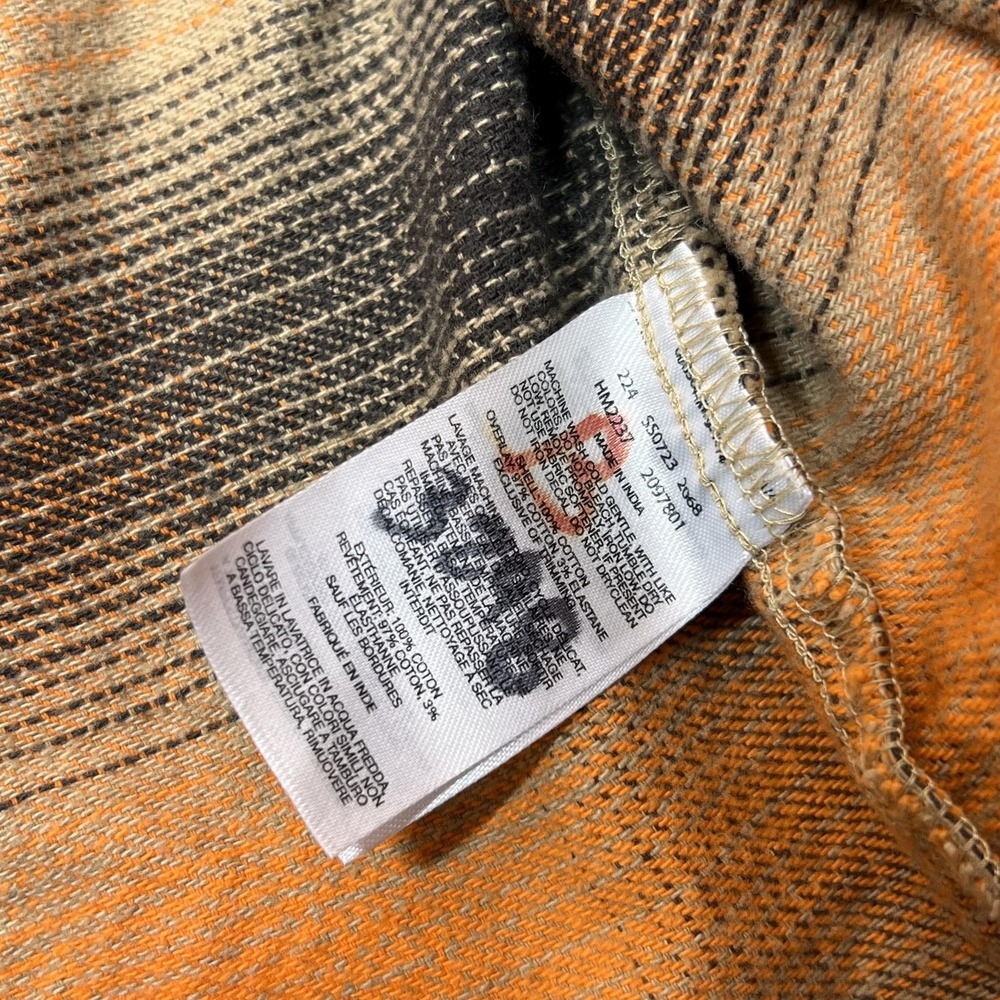 Columbia PHG Shirt Mens Medium Orange Plaid Flannel Button Long Sleeve Outdoor - Picture 8 of 11
